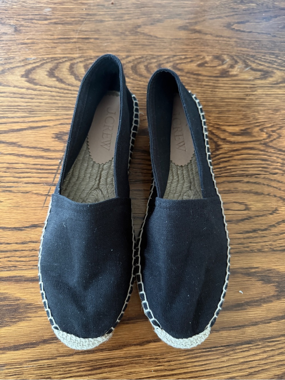 New J Crew Black Canvas Espadrille Slip-Ons - Picture 2 of 4